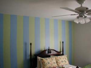 striped bedroom wall